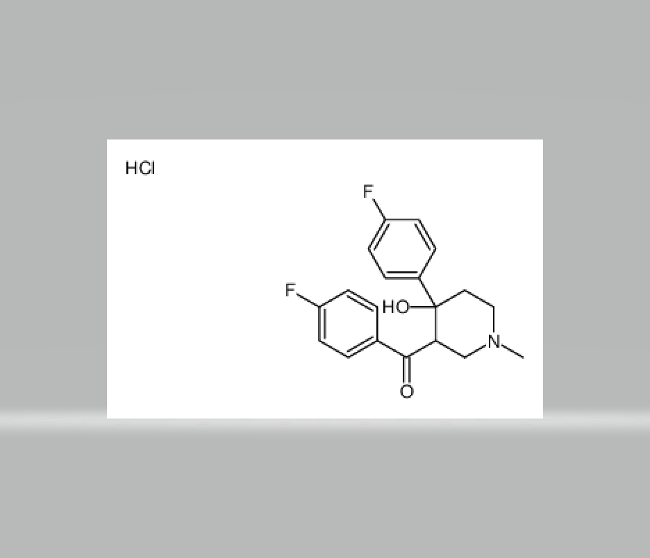 p-fluorophenyl 4-(p-fluorophenyl)-4-hydroxy-1-methyl-3-piperidyl ketone hydrochloride,p-fluorophenyl 4-(p-fluorophenyl)-4-hydroxy-1-methyl-3-piperidyl ketone hydrochloride