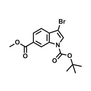 1-叔丁基6-甲基3-溴-1H-吲哚-1,6-二甲酸酯,1-tert-Butyl 6-methyl 3-bromo-1H-indole-1,6-dicarboxylate