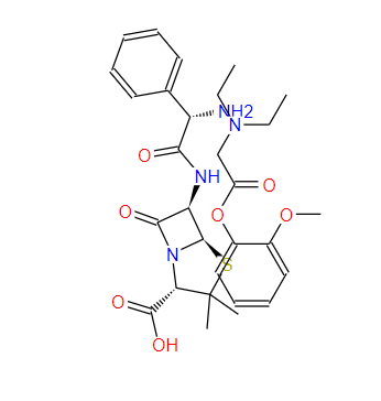 diethyl[2-(2-methoxyphenoxy)-2-oxoethyl]ammonium [2S-[2alpha,5alpha,6beta(S*)]]-6-[(aminophenylacety,diethyl[2-(2-methoxyphenoxy)-2-oxoethyl]ammonium [2S-[2alpha,5alpha,6beta(S*)]]-6-[(aminophenylacetyl)amino]-3,3-dimethyl-7-oxo-4-thia-1-azabicyclo[3.2.0]heptane-2-carboxylate