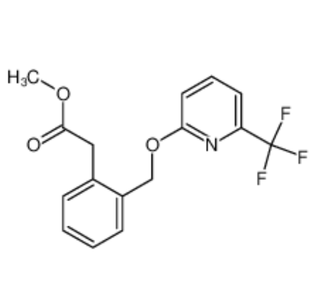 2-(6-三氟甲基吡啶-2-基氧甲基)苯乙酸甲酯,Benzeneacetic acid, 2-[[[6-(trifluoromethyl)-2-pyridinyl]oxy]methyl]-, methyl ester