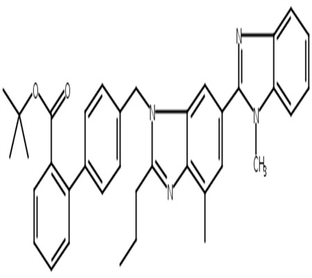 "1,1-Dimethylethyl 4'-[(1,4'-dimethyl-2'-propyl[2,6'-bi-1H-benzimidazol]-1'-yl)methyl][1,1'-biphenyl,1,1-Dimethylethyl 4'-[(1,4'-dimethyl-2'-propyl[2,6'-bi-1H-benzimidazol]-1'-yl)methyl][1,1'-biphenyl]-2-carboxylate