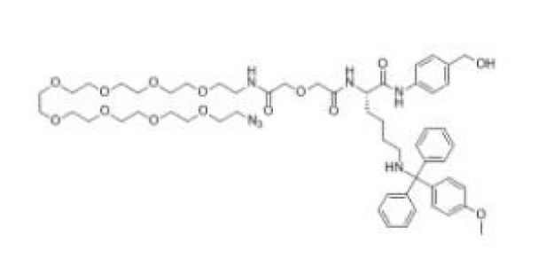 (S)-2-(32-azido-5-oxo-3,9,12,15,18,21,24,27,30-nonaoxa-6-azadotriacontanamido)-N-(4-(hydroxymethyl)p,(S)-2-(32-azido-5-oxo-3,9,12,15,18,21,24,27,30-nonaoxa-6-azadotriacontanamido)-N-(4-(hydroxymethyl)phenyl)-6-(((4-methoxyphenyl)diphenylmethyl)amino)hexanamide