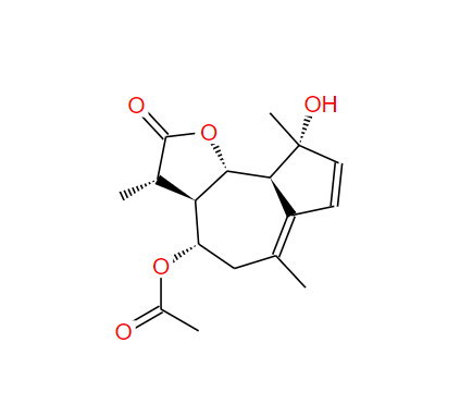 (-)-母菊素,[3S-(3alpha,3aalpha,4alpha,9alpha,9aalpha,9bbeta)]-3a,4,5,9,9a,9b-hexahydro-9-hydroxy-3,6,9-trimethyl-2-oxoazuleno[4,5-b]-3H-furan-4-yl acetate