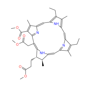 methyl trans-8,13-diethyl-2,3-dihydro-18-(methoxycarbonyl)-20-(2-methoxy-2-oxoethyl)-3,7,12,17-tetra,methyl trans-8,13-diethyl-2,3-dihydro-18-(methoxycarbonyl)-20-(2-methoxy-2-oxoethyl)-3,7,12,17-tetramethyl-21H,23H-porphine-2-propionate