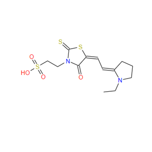 5-[(1-ethylpyrrolidin-2-ylidene)ethylidene]-4-oxo-2-thioxothiazolidin-3-ethanesulphonic acid,5-[(1-ethylpyrrolidin-2-ylidene)ethylidene]-4-oxo-2-thioxothiazolidin-3-ethanesulphonic acid