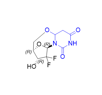 吉西他滨杂质02,(3R,4R,6R)-5,5-difluoro-4-hydroxyhexahydro-2H,8H-3,6-epoxypyrimido[6,1-b][1,3]oxazocine-8,10(9H)-dione