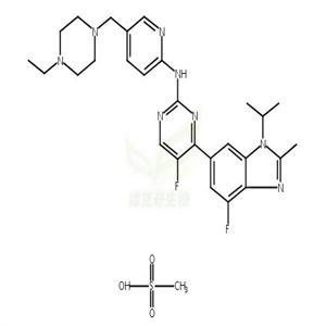 N-[5-[(4-乙基-1-哌嗪基)甲基]-2-吡啶基]-5-氟-4-[4-氟-2-甲基-1-异丙基-1H-苯并咪唑-6-基]-2-嘧啶胺甲烷磺酸盐,LY 2835219 methanesulfonate