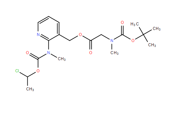 N-甲基-N-(3-[((N-叔丁氧羰基-N-甲基氨基)乙酰氧基)甲基]吡啶-2-基)氨基甲酸(1-氯乙基)酯,N-Methyl-N-(3-[((N-tert-butoxycarbonyl-N-methylamino)acetoxy)methyl]pyridin-2-yl)carbamic acid 1-chloroethyl ester
