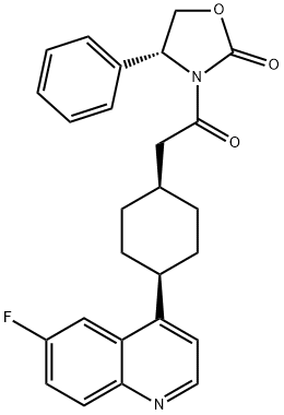 (R)-3-[2-[顺式-4-(6-氟-4-喹啉基)环己基]乙酰基]-4-苯基-2-噁唑烷酮,(R)-3-[2-[cis-4-(6-Fluoro-4-quinolyl)cyclohexyl]acetyl]-4-phenyl-2-oxazolidinone