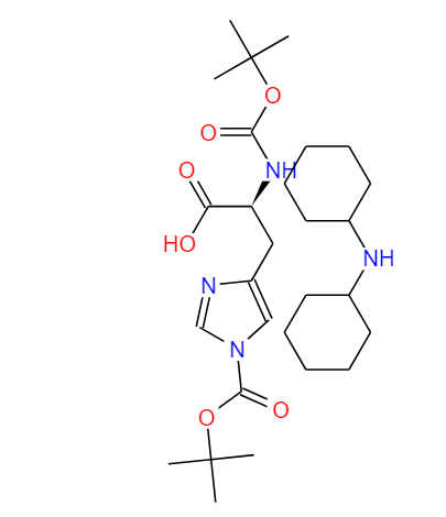 双叔丁氧羰酰基组氨酸二环己胺盐,N,1-bis(tert-butoxycarbonyl)-L-histidine, compound with dicyclohexylamine (1:1)