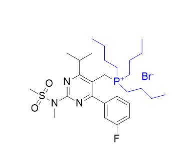 瑞舒伐他汀鈣雜質(zhì)54,tributyl((4-(3-fluorophenyl)-6-isopropyl-2-(N-methylmethylsulfonamido)pyrimidin-5-yl)methyl)phosphonium bromide