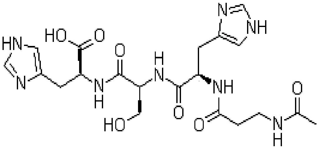 乙酰基四肽-5,N-Acetyl-beta-alanyl-L-histidyl-L-seryl-L-histidine