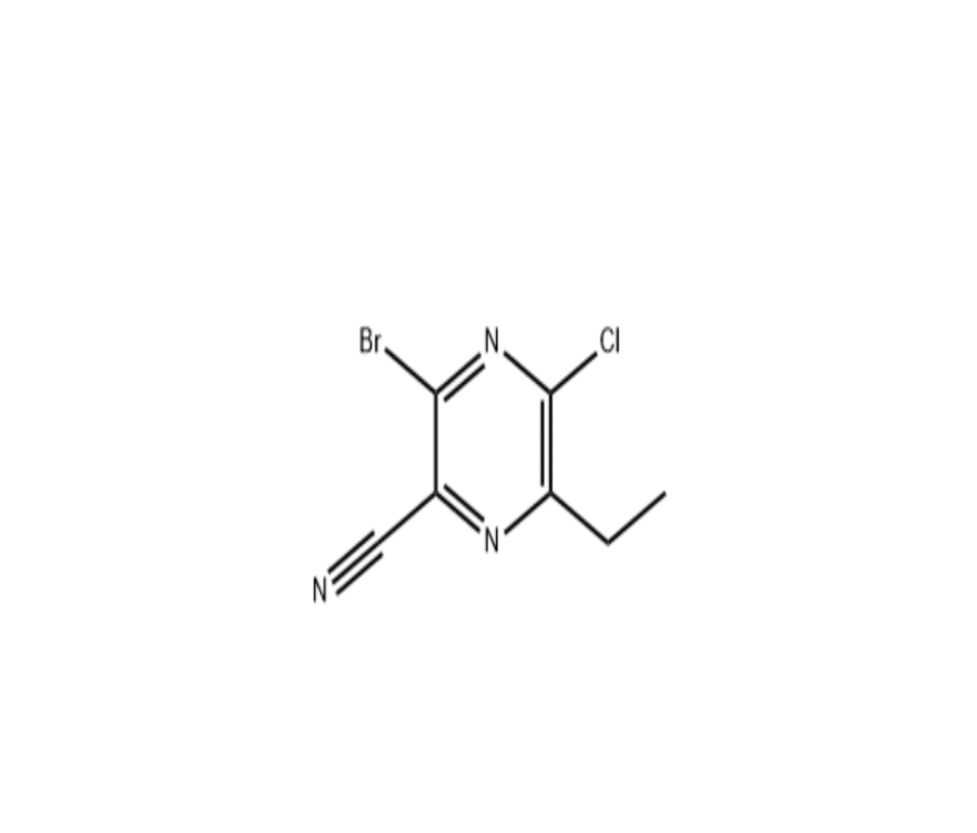 3-溴-5-氯-6-乙基吡嗪-2-甲腈,3-bromo-5-chloro-6-ethylpyrazine-2-carbonitrile