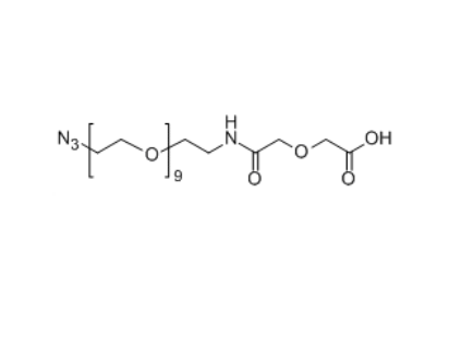 O-(2-疊氮基)-O-[2-(二羥乙?；?氨基)乙基]八聚乙二醇,2-((Azido-PEG9-carbamoyl)methoxy)acetic acid