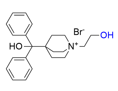 芜地溴铵杂质02,4-(hydroxydiphenylmethyl)-1-(2-hydroxyethyl)quinuclidin-1-ium bromide