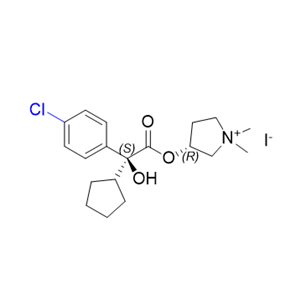 格隆溴铵杂质35,(R)-3-((S)-2-(4-chlorophenyl)-2-cyclopentyl-2-hydroxyacetoxy)-1,1-dimethylpyrrolidin-1-ium iodide