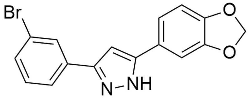 3-(1,3-苯并二恶唑-5-基)-5-(3-溴苯基)-1H-吡唑,Anle138b ; Anle 138b ; Anle-138b ; Emrusolmin