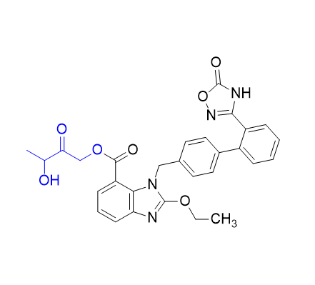 美阿沙坦钾杂质07,3-3-hydroxy-2-oxobutyl 2-ethoxy-1-((2'-(5-oxo-4,5-dihydro-1,2,4- oxadiazol-3-yl)-[1,1'-biphenyl]-4-yl)methyl)-1H-benzo[d]imidazole- 7-carboxylate