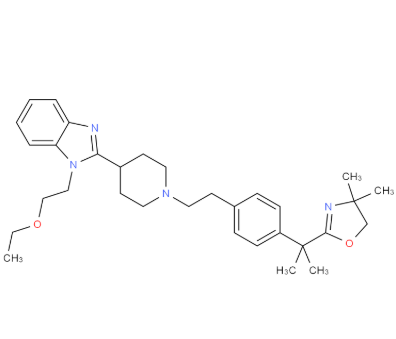 比拉斯汀中间体6,2-(2-(4-(2-(4-(1-(2-ethoxyethyl)-1H-benzo[d]imidazol-2-yl)piperidin-1-yl)ethyl)phenyl)propan-2-yl)-4,4-dimethyl-4,5-dihydrooxazole