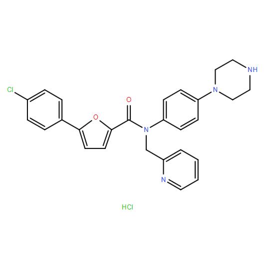 5-(4-氯苯基)-N-(4-(哌嗪-1-基)苯基)-N-(吡啶-2-基甲基)呋喃-2-甲酰胺 鹽酸鹽,5-(4-Chlorophenyl)-N-(4-(piperazin-1-yl)phenyl)-N-(pyridin-2-ylmethyl)furan-2-carboxamide hydrochloride[MK2 Inhibitor Hydrochloride]