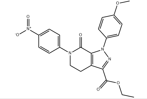 4,5,6,7-四氢-1-(4-甲氧基苯基)-6-(4-硝基苯基)-7-氧代-1H-吡唑并[3,4-C]吡啶-3-羧酸乙酯,ethyl 1-(4-methoxyphenyl)-6-(4-nitrophenyl)-7-oxo-4,5,6,7-tetrahydro-1H-pyrazolo[3,4-c]pyridine-3-carboxylate