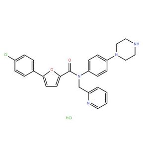 5-(4-氯苯基)-N-(4-(哌嗪-1-基)苯基)-N-(吡啶-2-基甲基)呋喃-2-甲酰胺 鹽酸鹽,5-(4-Chlorophenyl)-N-(4-(piperazin-1-yl)phenyl)-N-(pyridin-2-ylmethyl)furan-2-carboxamide hydrochloride[MK2 Inhibitor Hydrochloride]