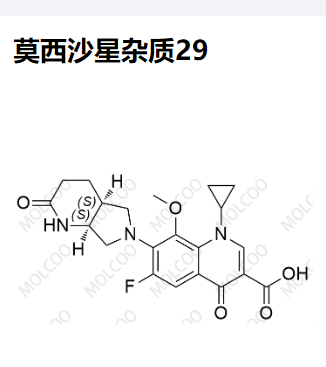 莫西沙星雜質(zhì)29,1-cyclopropyl-6-fluoro-8-methoxy-4-oxo-7-((4aS,7aS)-2-oxooctahydro-6H-pyrrolo[3,4-b]pyridin-6-yl)-1,4-dihydroquinoline-3-carboxylic acid