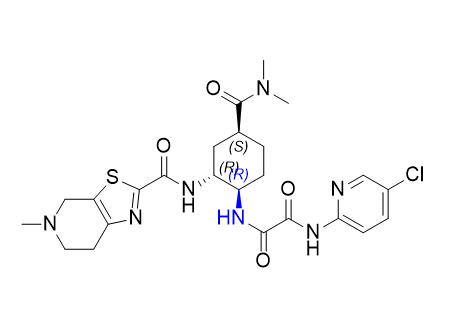 依度沙班杂质RRS 单体,N1-(5-chloropyridin-2-yl)-N2-((1R,2S,4S)-4-(dimethylcarbamoyl)-2-(5-methyl-4,5,6,7-tetrahydrothiazolo[5,4-c]pyridine-2-carboxamido)cyclohexyl)oxalamide 4-methylbenzenesulfonate