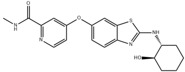 BLZ945,4-((2-(((1R,2R)-2-hydroxycyclohexyl)aMino)benzo[d]thiazol-6-yl)oxy)-N-MethylpicolinaMide