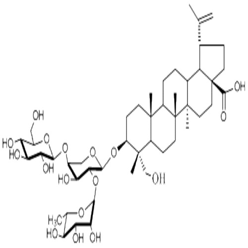 3-O-D-葡萄糖(1→4)-[ L-鼠李糖(1→2)]-L-阿拉伯糖-23-羟基羽扇豆20(29)-烯-28–酸