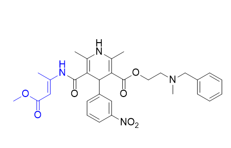 尼卡地平杂质11,2-(benzyl(methyl)amino)ethyl (E)-5-((4-methoxy-4-oxobut-2-en-2-yl)carbamoyl)-2,6-dimethyl-4-(3-nitrophenyl)-1,4-dihydropyridine-3-carboxylate