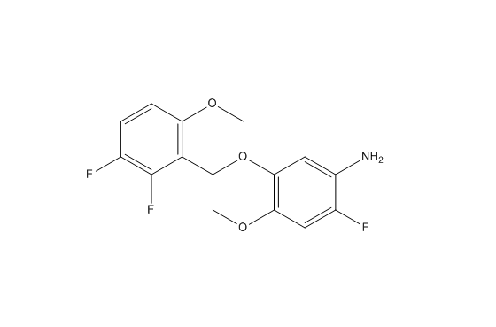 5-(2,3-二氟-6-甲氧基苄氧基)-2-氟-4-甲氧基苯胺,Benzenamine, 5-[(2,3-difluoro-6-methoxyphenyl)methoxy]-2-fluoro-4-methoxy-
