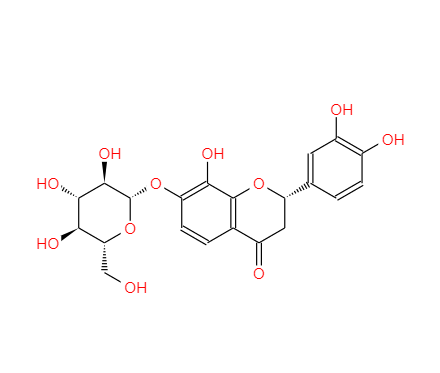 黄诺马苷,(S)-2-(3,4-dihydroxyphenyl)-7-(-D-glucopyranosyloxy)-2,3-dihydro-8-hydroxy-4H-1-benzopyran-4-one