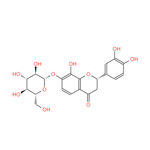 黄诺马苷,(S)-2-(3,4-dihydroxyphenyl)-7-(-D-glucopyranosyloxy)-2,3-dihydro-8-hydroxy-4H-1-benzopyran-4-one