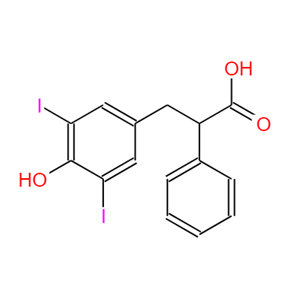 碘阿芬酸,3-(4-hydroxy-3,5-diiodophenyl)-2-phenylpropionic acid