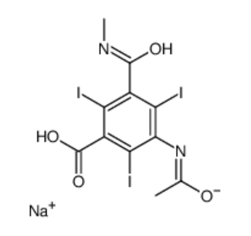 sodium 3-(acetylamino)-2,4,6-triiodo-5-[(methylamino)carbonyl]benzoate,Sodium 3-(acetylamino)-2,4,6-triiodo-5-[(methylamino)carbonyl]benzoate