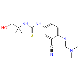 圖卡替尼中間體8,(E)-N'-(2-cyano-4-(3-(1-hydroxy-2-methylpropan-2-yl)thioureido)phenyl)-N,N-dimethylformimidamide