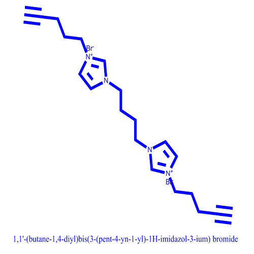 1,1'-(butane-1,4-diyl)bis(3-(pent-4-yn-1-yl)-1H-imidazol-3-ium) bromide,1,1'-(butane-1,4-diyl)bis(3-(pent-4-yn-1-yl)-1H-imidazol-3-ium) bromide