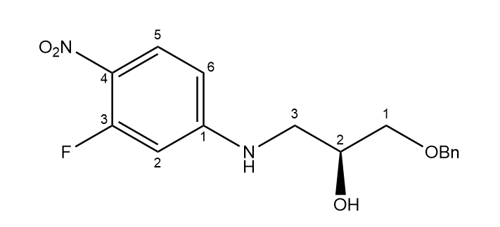 （S）-1-苄氧基-3-（3-氟-4-硝基苯基氨基）丙醇,(S)-1-(benzyloxy)-3-((3-fluoro-4-nitrophenyl)amino)propan-2-ol