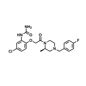(R)-1-(5-氯-2-(2-(4-(4-氟苄基)-2-甲基哌嗪-1-基)-2-氧代乙氧基)苯基)脲,(R)-1-(5-Chloro-2-(2-(4-(4-fluorobenzyl)-2-methylpiperazin-1-yl)-2-oxoethoxy)phenyl)urea