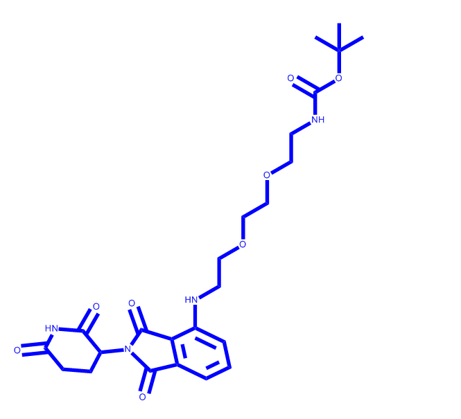 沙利度胺-NH-PEG2-NH-BOC,Carbamic acid, N-[2-[2-[2-[[2-(2,6-dioxo-3-piperidinyl)-2,3-dihydro-1,3-dioxo-1H-isoindol-4-yl]amino]ethoxy]ethoxy]ethyl]-, 1,1-dimethylethyl ester