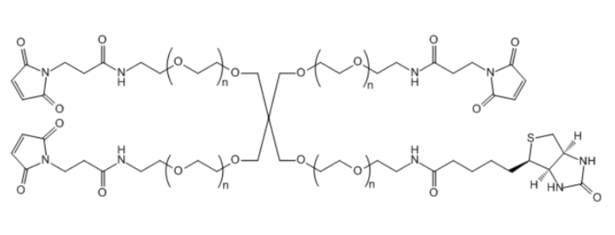 四臂聚乙二醇-马来酰亚胺-生物素,4-ArmPEG-(3Mal-1Biotin)