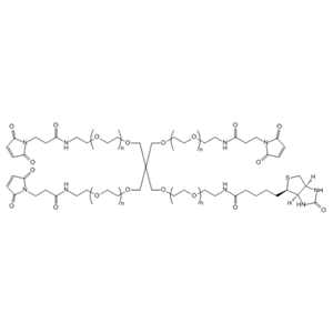 四臂聚乙二醇-马来酰亚胺-生物素,4-ArmPEG-(3Mal-1Biotin)