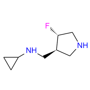 (3R,4S)-3-N-环丙基氨基甲基-4-氟吡咯烷,3-Pyrrolidinemethanamine,N-cyclopropyl-4-fluoro-,(3R,4S)-(9CI)