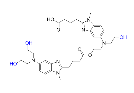 苯达莫司汀杂质10,4-(5-((2-((4-(5-(bis(2-hydroxyethyl)amino)-1-methyl-1H-benzo[d]imidazol-2-yl)butanoyl)oxy)ethyl)(2-hydroxyethyl)amino)-1-methyl-1H-benzo[d]imidazol-2-yl)butanoic acid