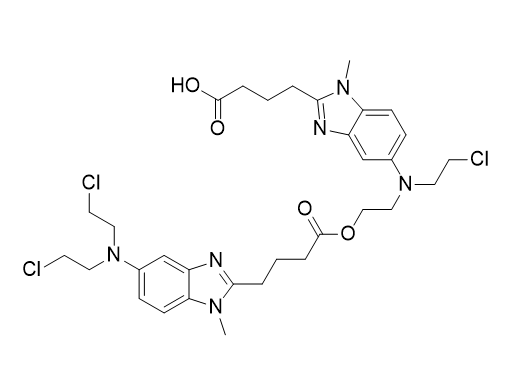 苯达莫司汀杂质06,4-[5-({2-[(4-{5-[Bis(2-chloroethyl)amino]-1-methyl-1H-benzimidazol-2-yl}butanoyl)oxy]ethyl}(2-chloroethyl)amino)-1-methyl-1H benzimidazol-2-yl]butanoic acid