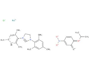 GRELA 2代催化劑; [1,3-雙(2,4,6-三甲基苯基)-2-咪唑烷亞基](2-異丙氧基-5-硝基苯亞甲基)二氯化釕,Grela 2nd Generation catalyst; [1,3-Bis (2,4,6-trimethylphenyl) -2- imidazolidinylidene] (2-isopropoxy-5-nitrophenyl methylene) ruthenium dichloride