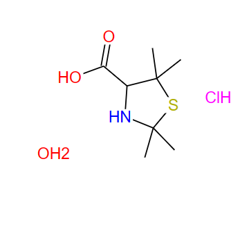 2,2,5,5-tetramethyl-1,3-thiazolidine-4-carboxylic acid,hydrate,hydrochloride,2,2,5,5-tetramethyl-1,3-thiazolidine-4-carboxylic acid,hydrate,hydrochloride