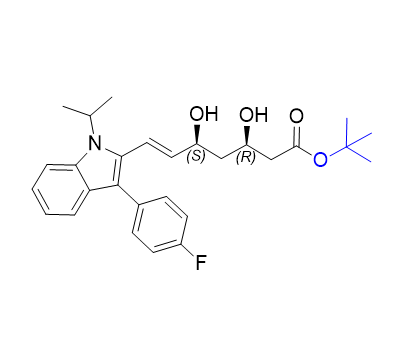 氟伐他汀杂质02,1,1-dimethylethyl (3R,5S,6E)-7-[3-(4-fluorophenyl)-1-(1- methylethyl)-1H-indol-2-yl]-3,5-dihydroxyhept-6-enoate