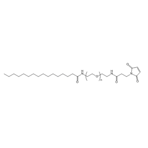 软脂酸-聚乙二醇-马来酰亚胺,Palmitic acid-PEG-Mal